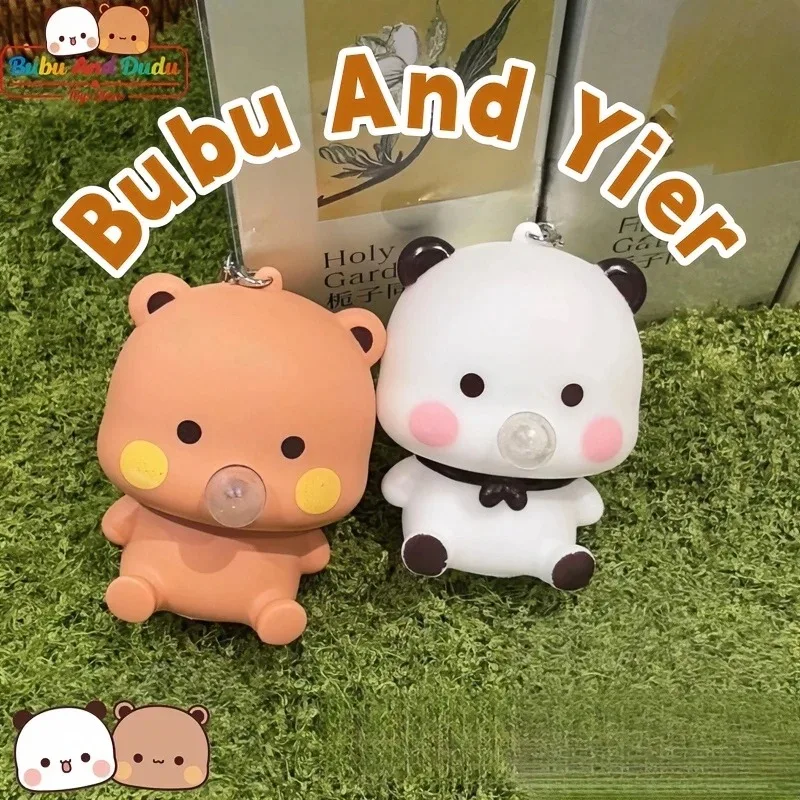 Bubu Dudu Bubble Blowing Stress Relief Keychain Fun Trendy Fantasy Figurines Cute Ornament Hanging Accessory That Blows Bubbles
