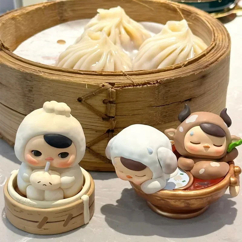 Pucky The Feast Series Figure Steamed Bun Action Figure Hot Pot Anime Figure  Longevity Peach Dolls Decor Collectible Toys