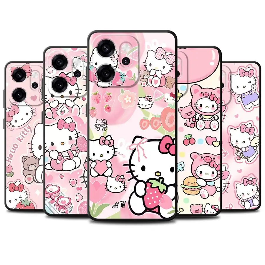 Мягкий чехол для телефона Sanrio Hello Kitty для Oppo Reno A74 A76 Reno 4F 5 6 7 8 10 11 14 A83 A84 A98 A78 A96 F9 F11 F29 A93