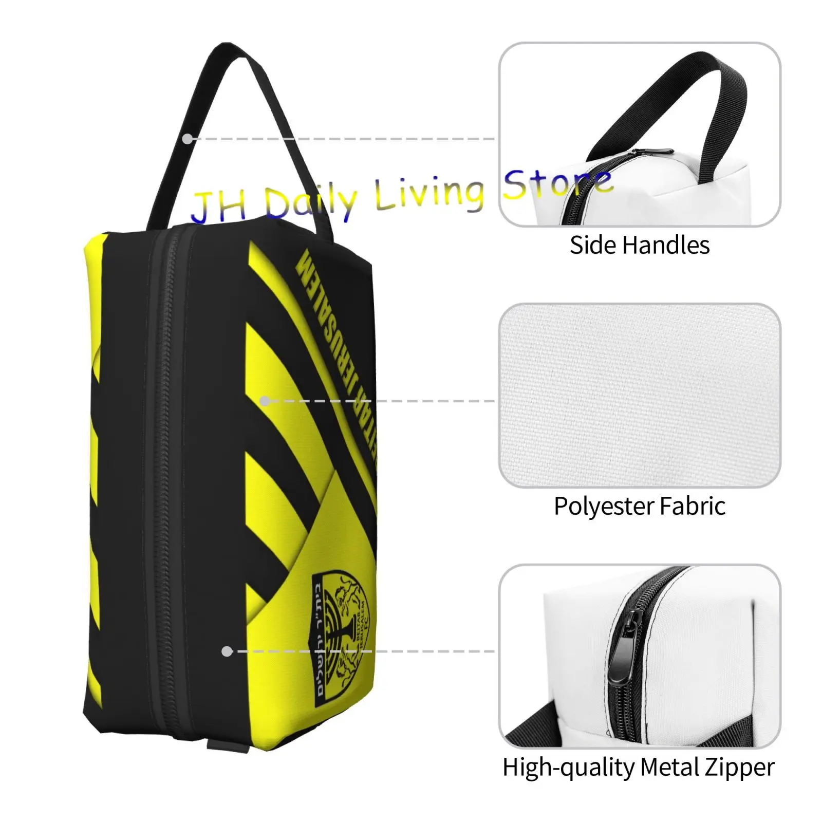 Beitar Jerusalem FC Portable Large Capacity Travel Toiletry Storage Bag Ideal for Travel Storage and Everyday Use