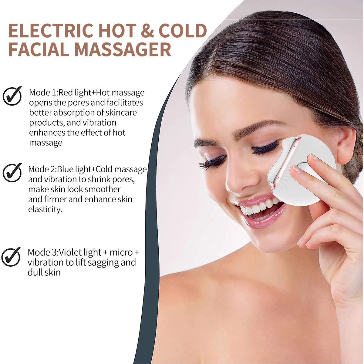 EMS Microcorrente Facial Massageador, Instrumento de Beleza, LED Hot Compress, Face Lifting, Apertando Máquina, Gua Sha Device