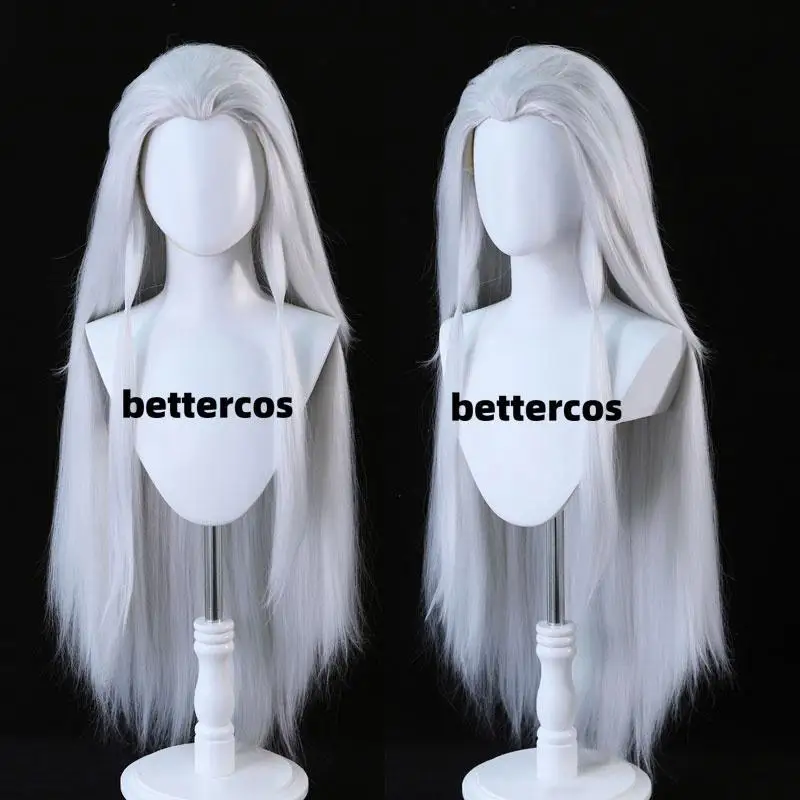 Ao Guang Wig China Sea Dragon King Cos Silver Long Straight Hair Ancient Style Cosplay Nezha