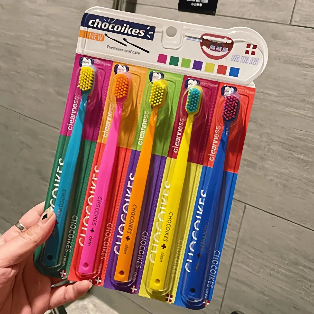 5pcs Soft Bristle Interdental Toothbrush Set Portable Adult Dental Cleaning Oral Hygiene Tool for Deep Cleaning