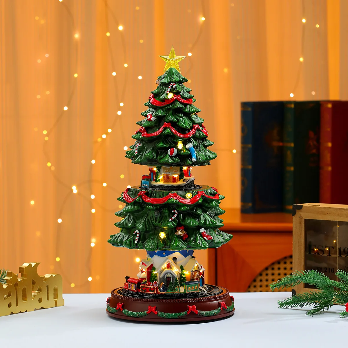 New music luminous automatic lifting, Christmas tree ornaments, decorations and gifts