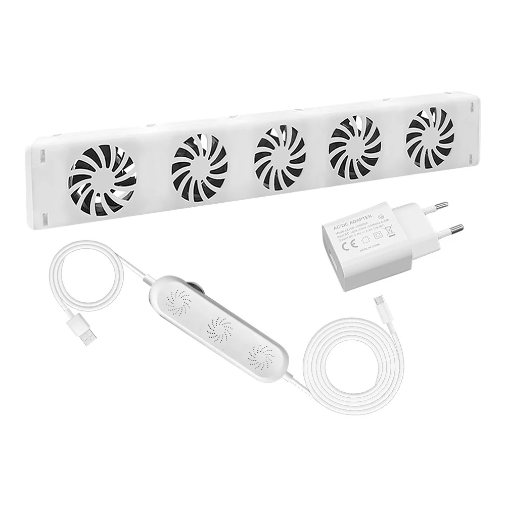 For Smart Radiator Fan 47x6.9x3cm White Plastic Airflow Booster With For Temp Control For Home Heating Energy Saving Ventilator