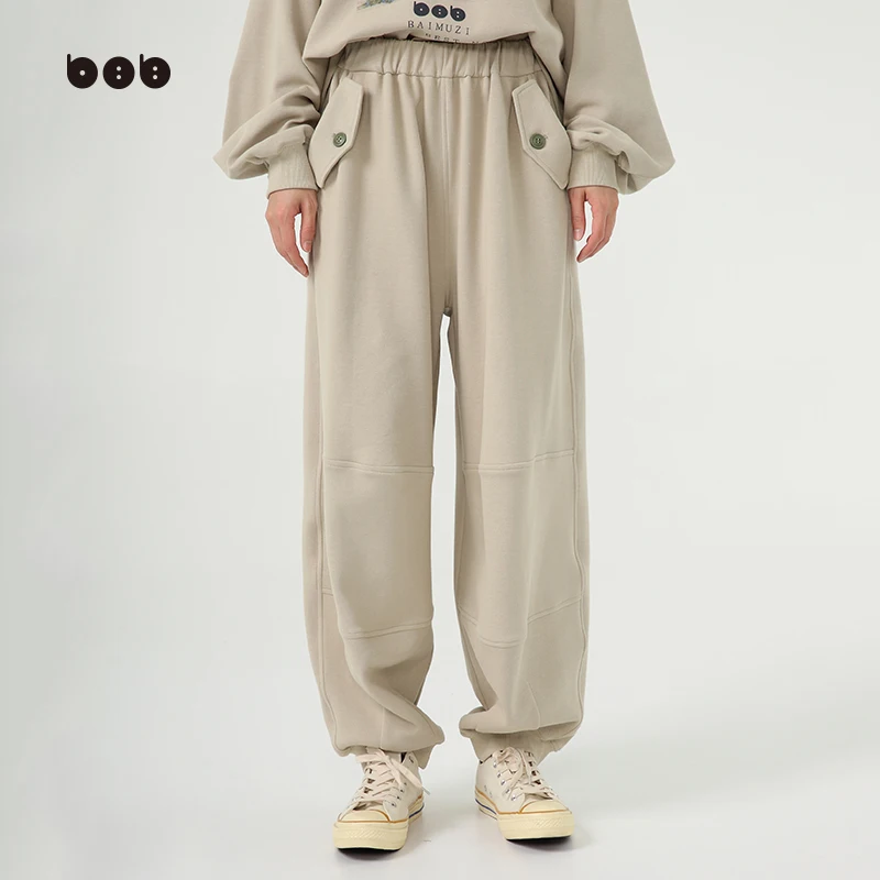 

Women's Casual Sports Pants Elastic Waist Baggy Sweatpants Autumn New Sle Versatile Long Trousers l Waist High Street...