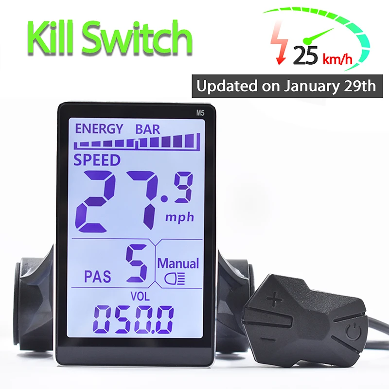 

Haytrix M5【UART2】24/36/48/60V Electric Bicycle Parts Waterproof LCD Controller Meter Display Smart Electronic EBike Display