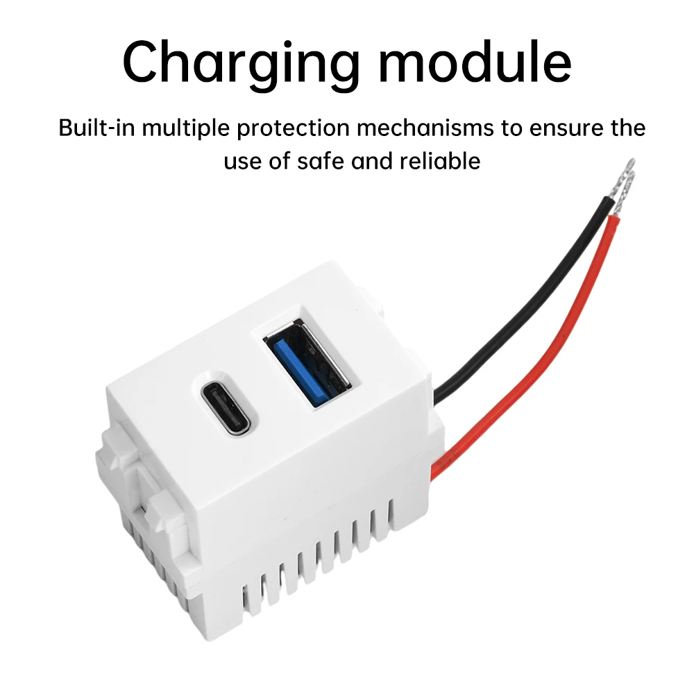 5V2.1A Type 128 USB Power Module 220V Socket Dual Port USB+Type C Charging Socket Module Switching Power Supply Modules
