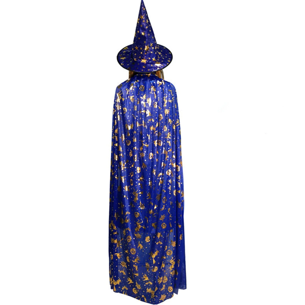 1Pc Halloween Costumes Wizard Witch Cloak Cape Robe Girls Boys Cosplay Dress Coats For Kids Birthday Party