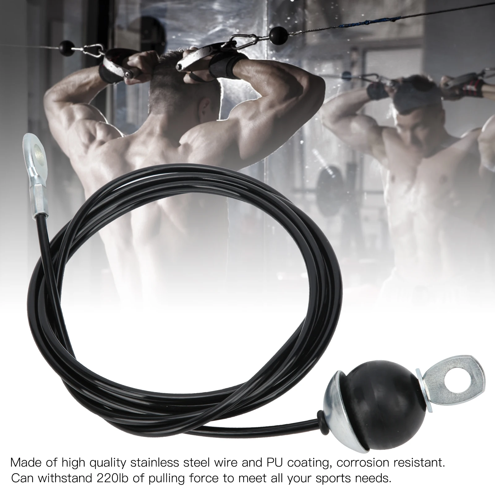 Gym Cable Wire Rope Fitness Pulley Cable Steel Wire Rope for Home Gym Fitness Pulley System Heavy Duty Steel Wire Rope