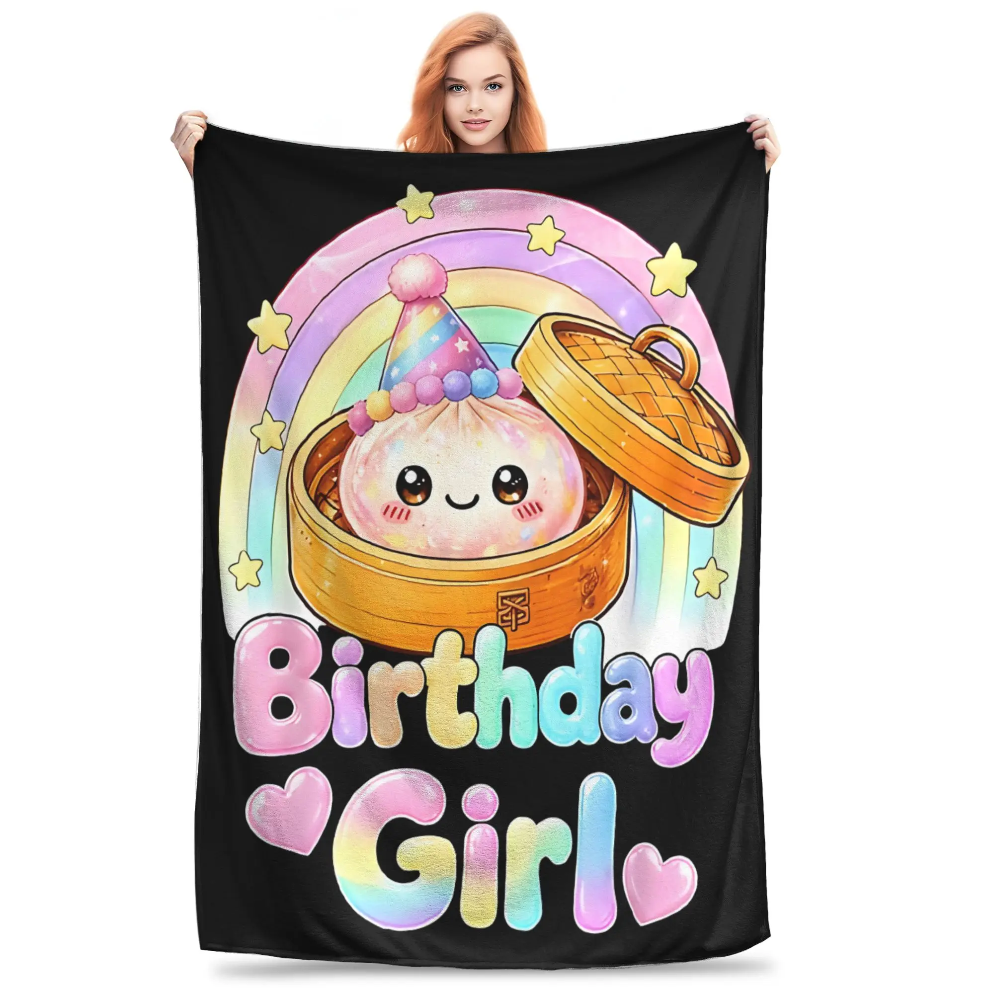 1PC Cute Dim Sum Dumpling  Winter Blankets for Adults Bedding Home Interior Sofa Knee