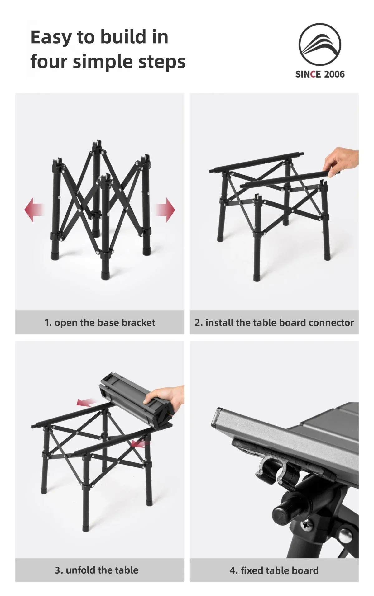BISINNA Campingtisch aus Aluminiumlegierung, ultraleichter tragbarer Klapptisch für Outdoor-Wandern, Picknick, Angeln, Grillen, Reisen – Detail 8