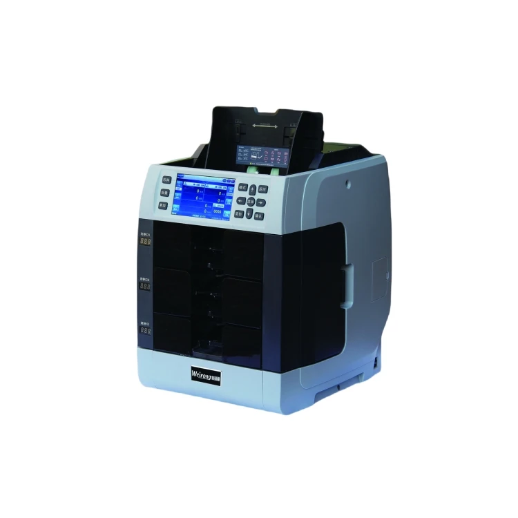 1200 Bills/Min Counting Speed 2+1 Pockets 500 Bills HopperWR8301 Auto Recognition Banknote Sorter 5-inch HD Touch Display
