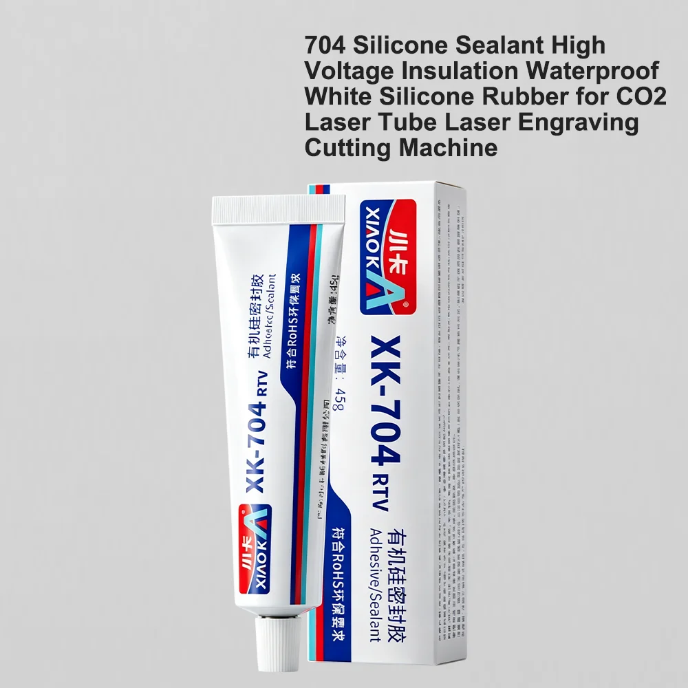 704 Silicone Sealant High Voltage Insulation Waterproof White Silicone Rubber for CO2 Laser Tube Engraving Cutting Machine