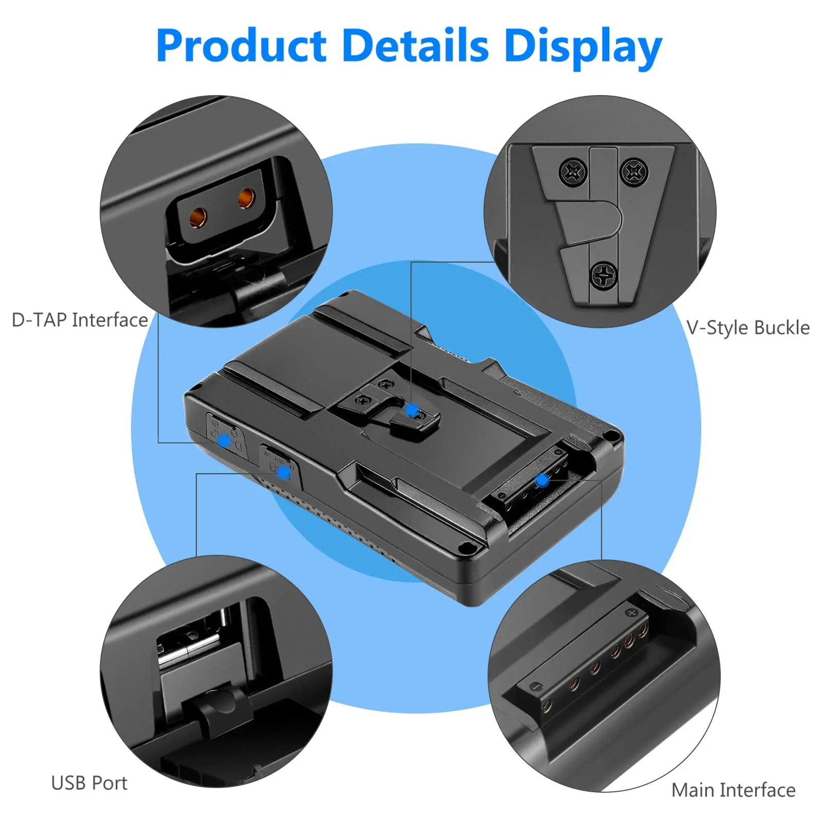 Neewer V Mount/V Lock Battery - 95Wh 14.8V 6600mAh Rechargeable Li-ion Battery for Broadcast Video Camcorder