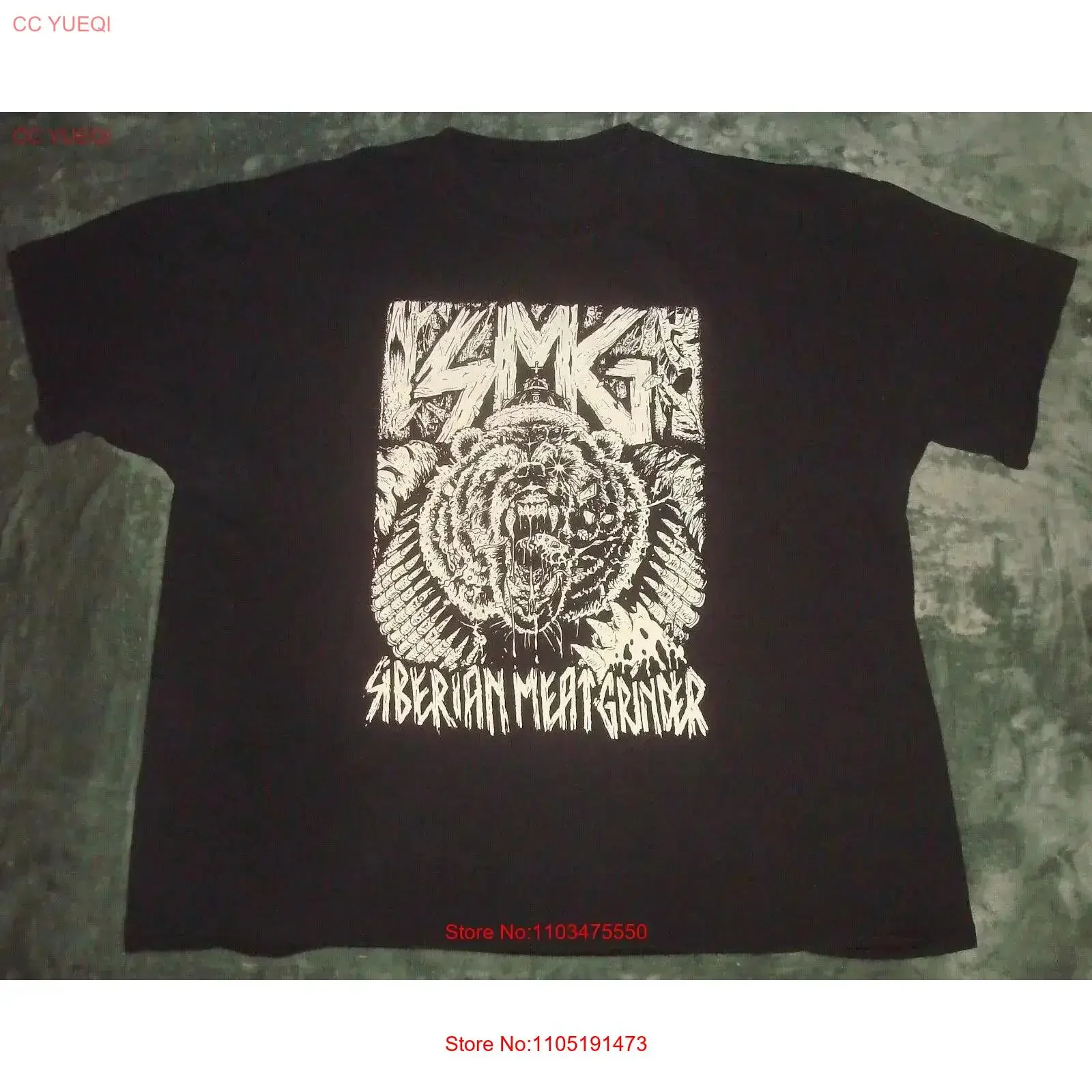 SIBERIAN MEAT GRINDER DOUBLE SIDED T SHIRT 2XL BLACK THRASH METAL PUNK BAND vintage Washed fashion Stretched
