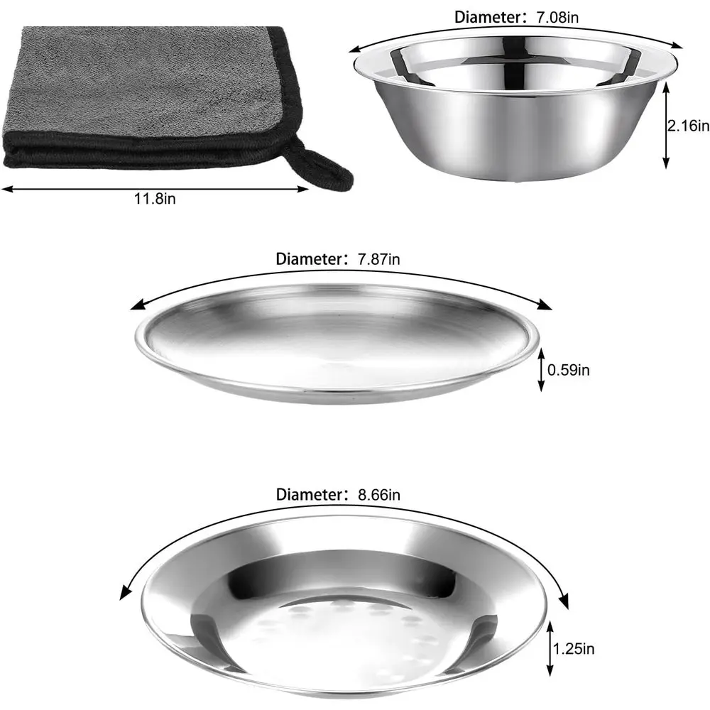 مجموعة أدوات التخييم المدمجة لشخصين تتسع لـ 1-2 أشخاص: أطباق وأكواب وأدوات مائدة لتناول الطعام في الهواء الطلق #3