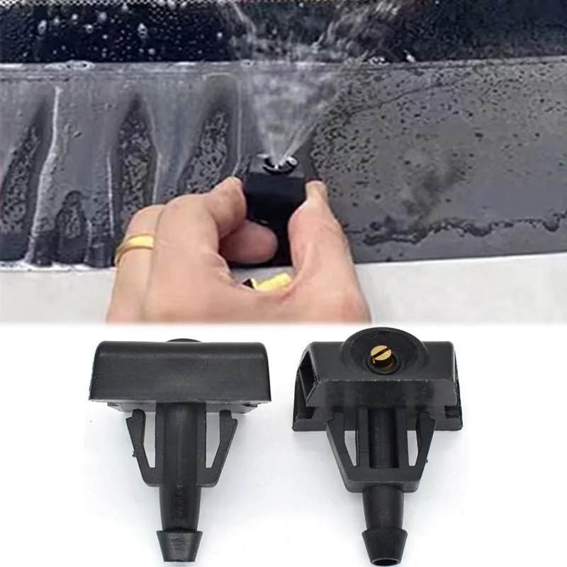 2Pcs Car Front Windshield Washer Black Plastic Spray Nozzle For Nissan TIIDA SYLPHY X-trail Venucia D50 R50 Auto Accessories