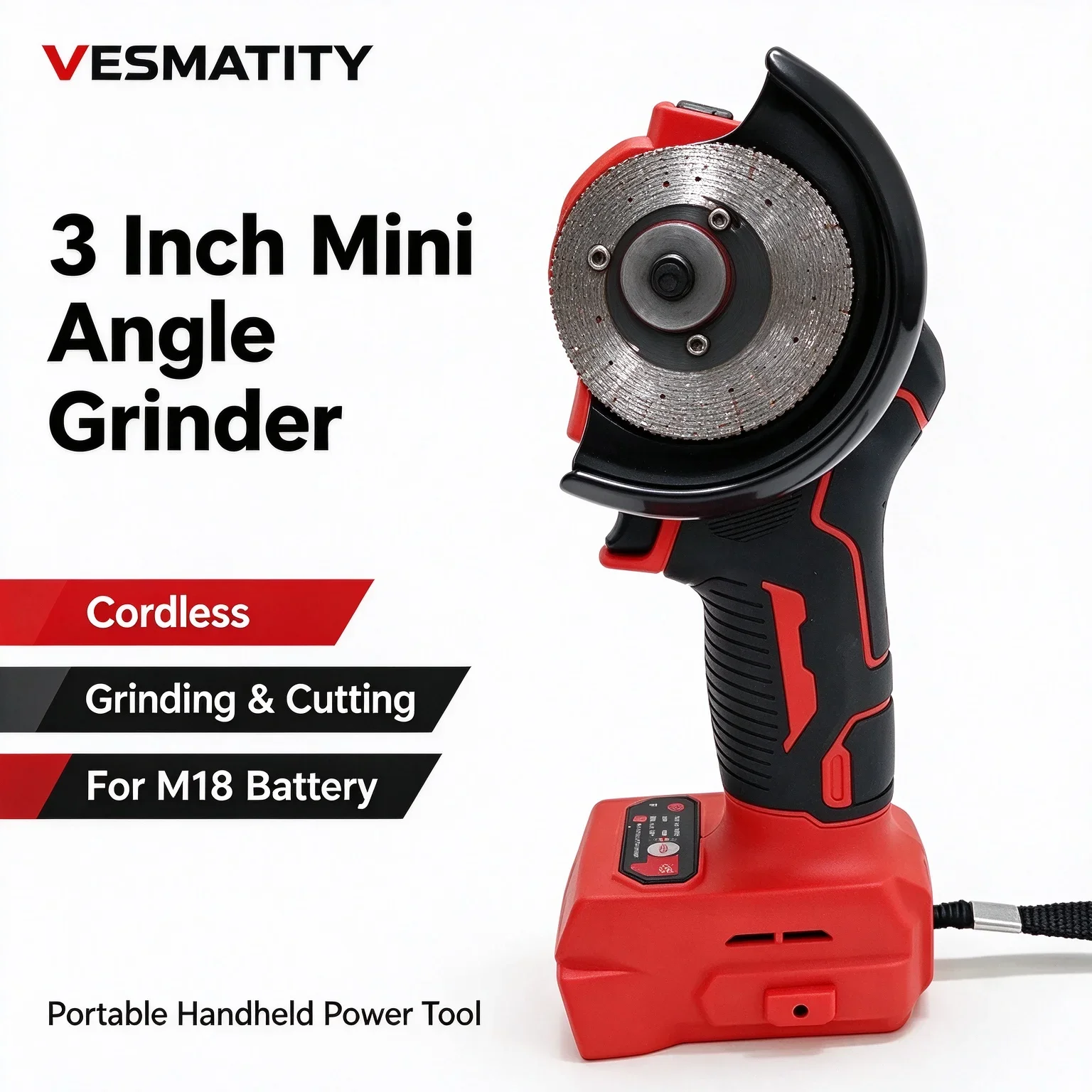 3 Inch Mini Angle Grinder Cordless Grinding Polishing Machine Diamond Cutting Power Tool For  Portable Handheld Grinder