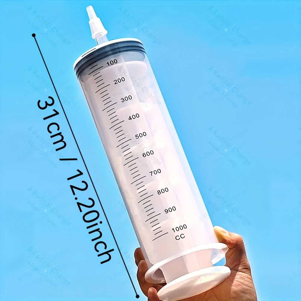 1000ml Großes Spritzen-Set, für Wissenschaftslabore, Flüssigkeiten, Pflanzenbewässerung, Tinte, Wasserwechsel im Aquarium, Fütterung großer Tiere – Detail 7