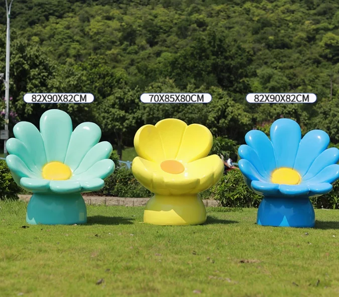 

Glass Fiber Reinforced Plastic Flower-shaped Seating Sculpture Ornament for Outdoor Park
