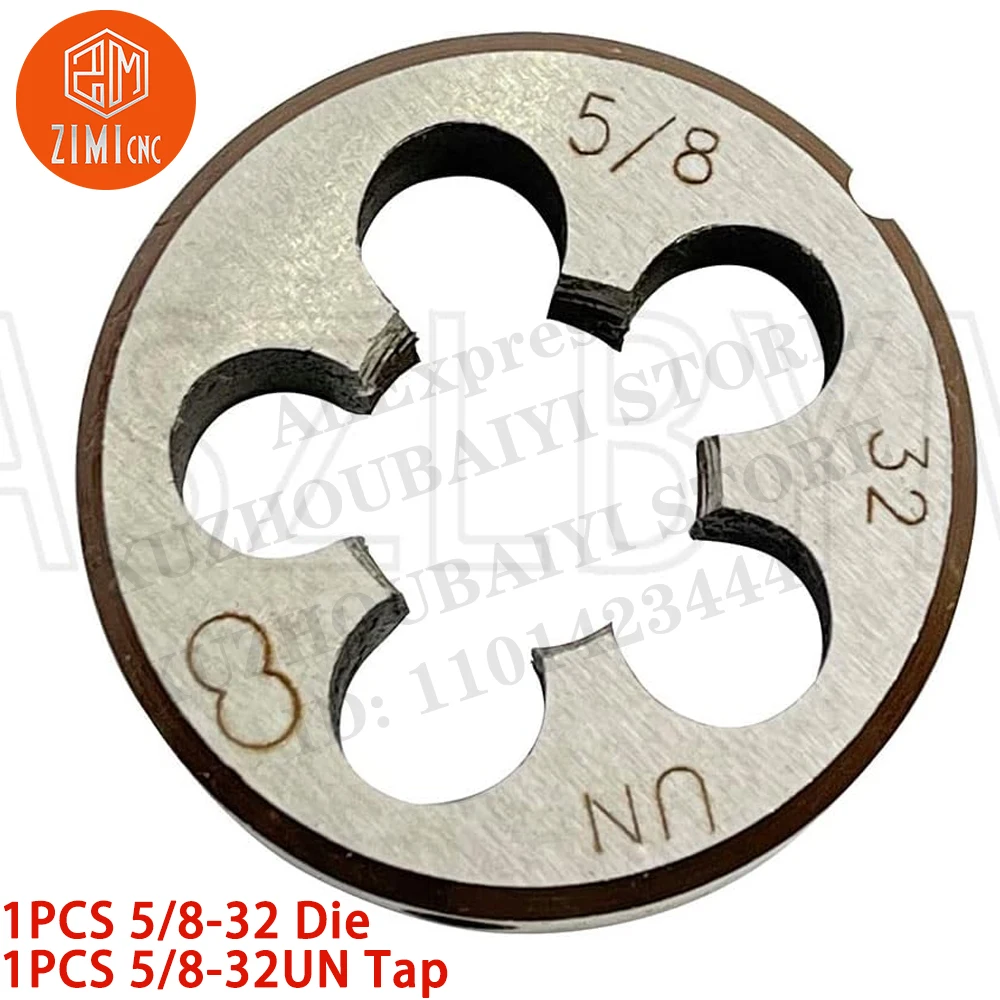 1PCS 5/8-32 다이 1PCS 5/8-32UN 탭 기계 나사 탭 둥근 스레드 다이 오른손 HSS 테이퍼 CNC 도구 금속 선반 절단 도구