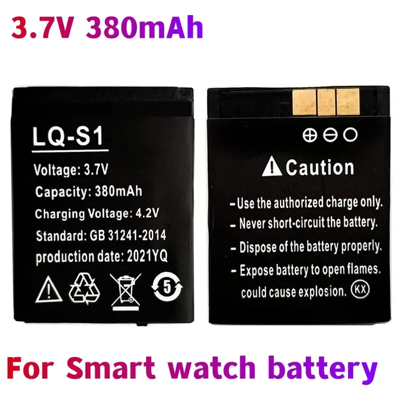 LQ-S1 3.7V 380mAh GTF Smart Watch Batterie au lithium durable pour montre intelligente QW09 DZ09 W8