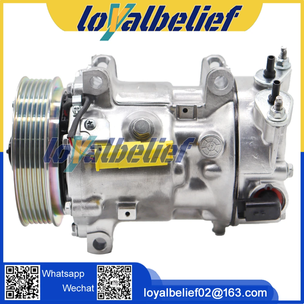 

Auto AC Compressor For PEUGEOT 408 1.6 THP 6453WF 6453WH 6453YQ 648740 9676862380 9659875480 9659875580 5SEL1 6SEL16C