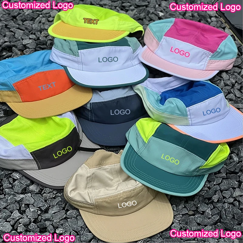 Customized Logo Print Summer Sports Outdoor Riding rRun Baseball Cap Japanese Breathable Light Quick-drying Splicing Cycling Cap