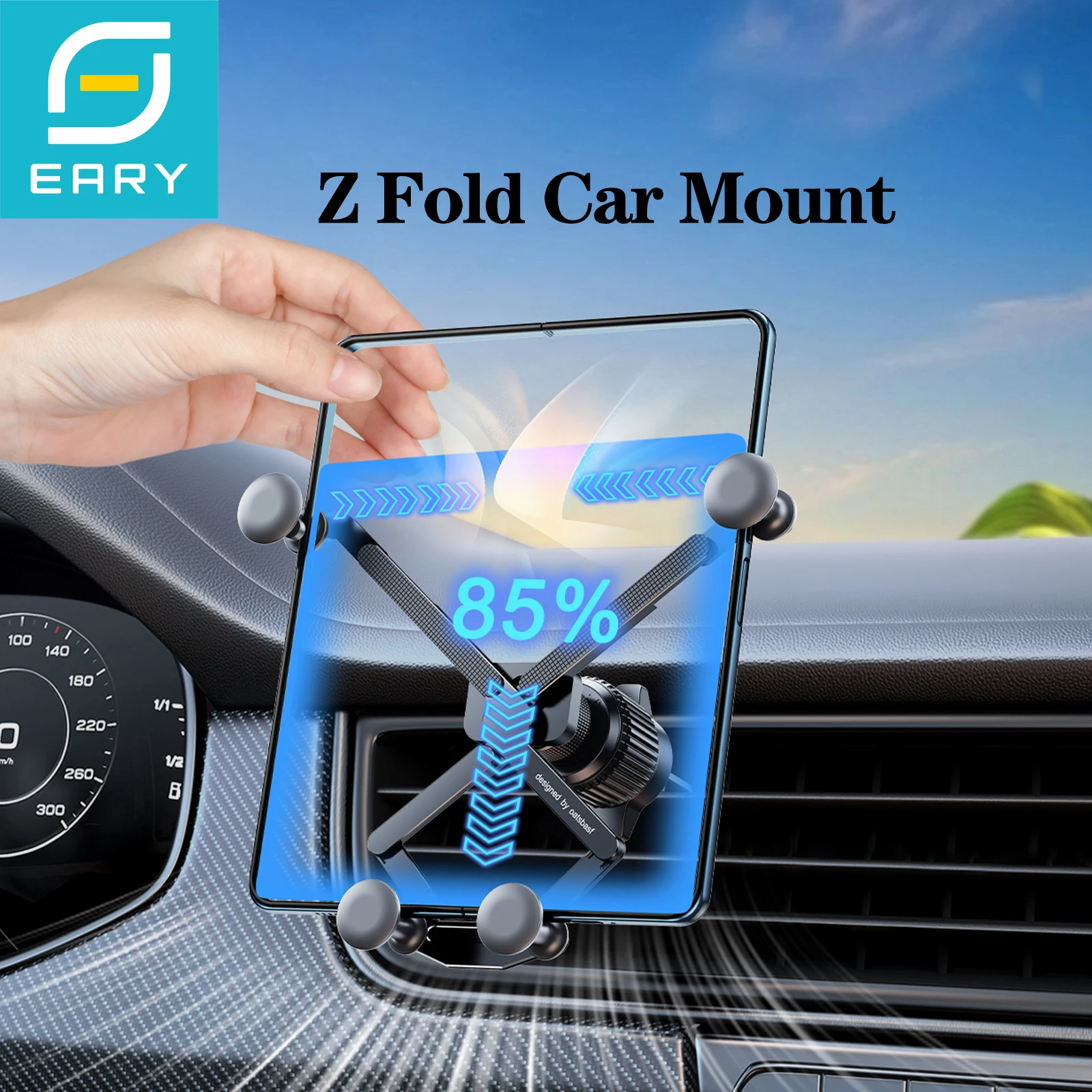 

Eary Carbon Alloy Gravity Car Phone Holder Mount Air Vent Stable Bracket 360°Rotate for Z fold 7 Samsung iPhone Car Accessories
