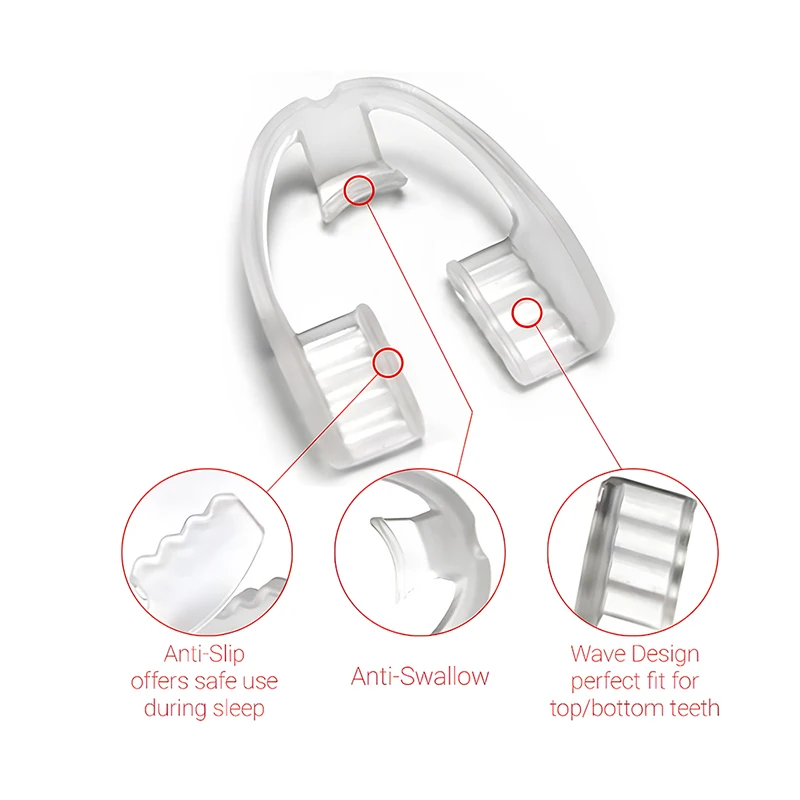 Teeth Grinding Mouth Guard Silicone Bruxism Teeth Protector Brace for Upper and Lower Jaw Relieve Pain Correct TMJ and Bruxism