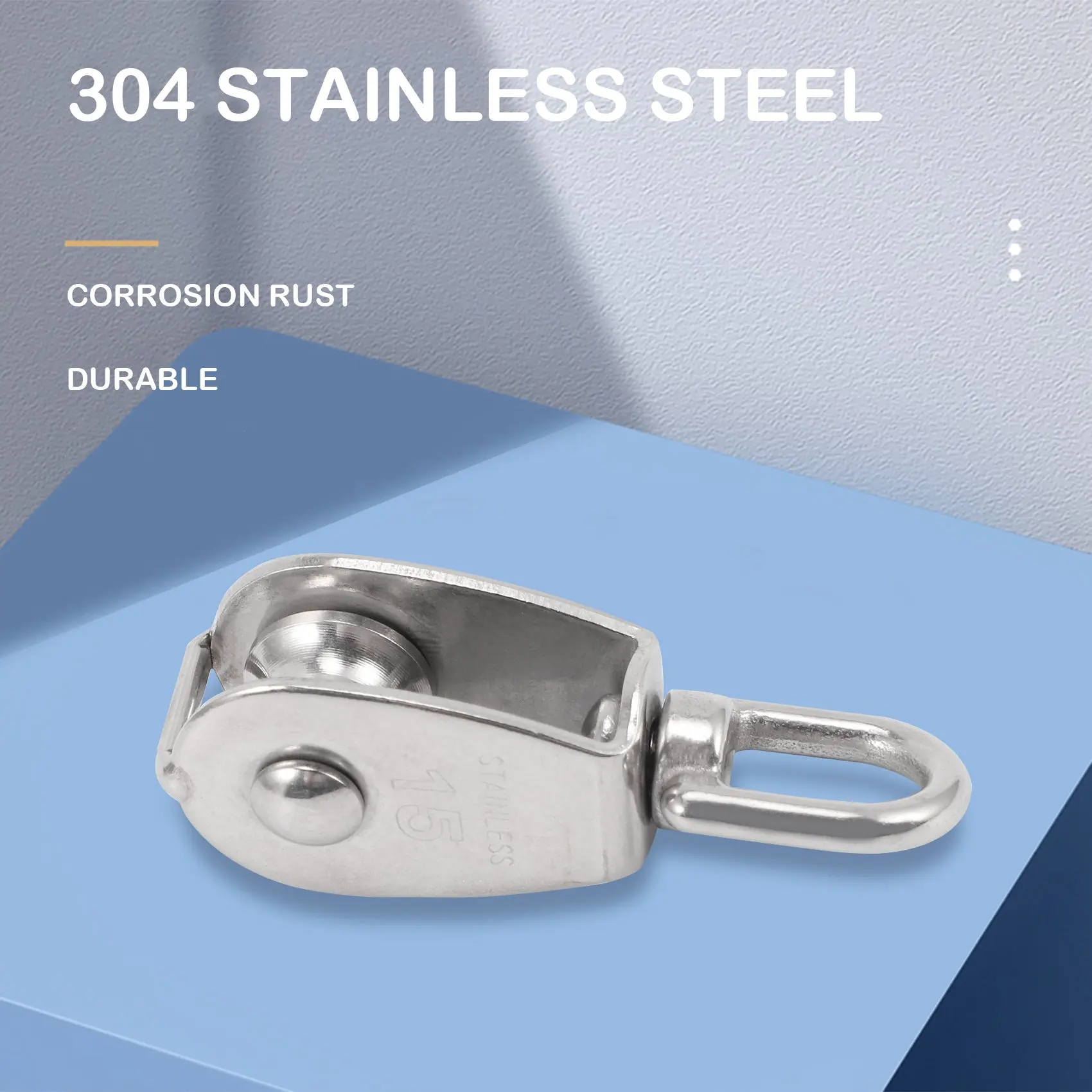 

Best Of 2025-4PCS Single Pulley Block M15 Stainless Steel Small Pulley Roller For Rope Cord In Outdoor 360°Swivel Silver Pulley