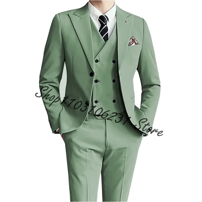 Men's Fashion Suits 3 Pieces Slim Fit Tuxedos for Wedding Prom Blazer Wedding Suits for Men Groom Tuxedos Trajes De Hombre