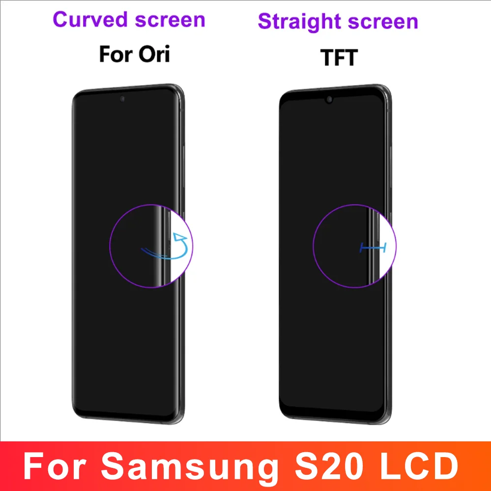 S20 5G TFT Quality Display for Samsung S20 5G G981 G981F SM-G981F/DS Lcd Display Touch Screen with Frame Digitizer Assembly