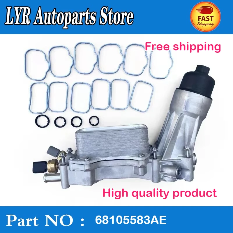 high quality Aluminum Engine Oil Filter Housing For 11-16 Dodge Jeep Chrysler Ram3.6L 68105583AE 68105583AF 6184294AE 68310865AF