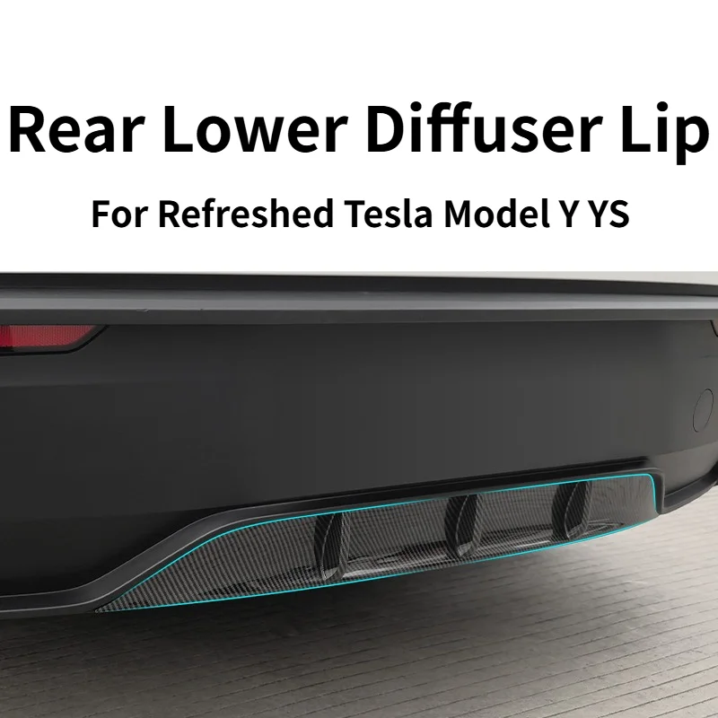 Rear Lower Diffuser Fits Refreshed Tesla Model Y YS Rear Bumper Bottom Spoiler Lip Exterior Sport Upgrade Mod Accessories Parts