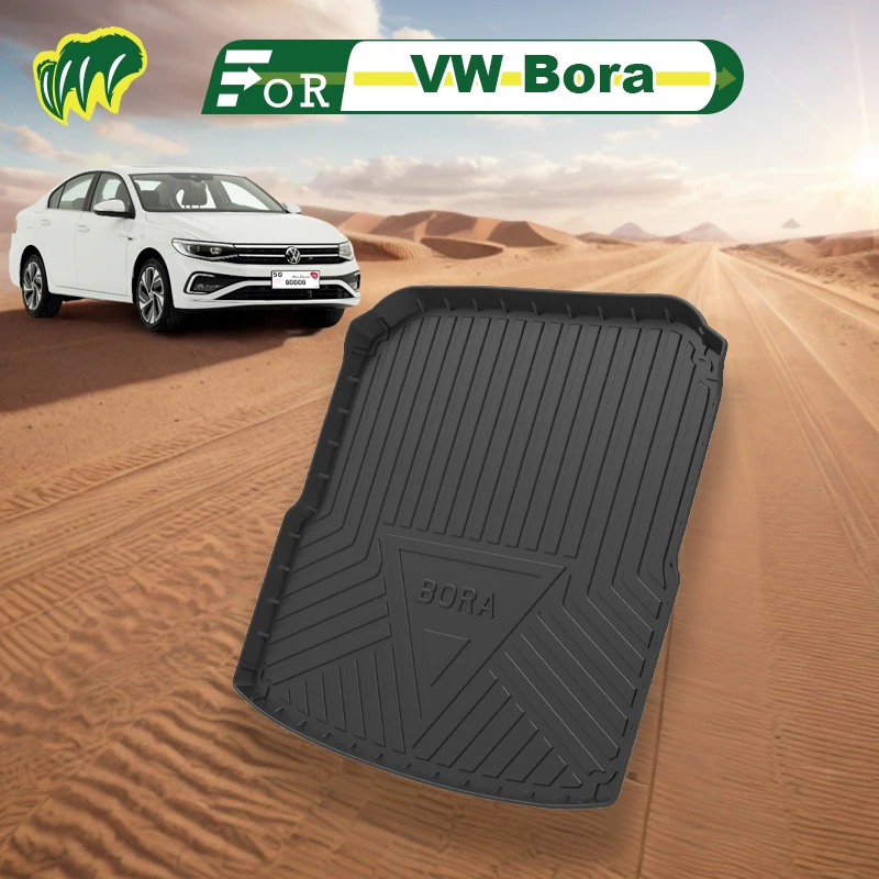 For VW Bora 09 10 18 21 22 2 2006-2023 Custom Fit Car Trunk Mat All Season Black Cargo Mat 3D Shaped Laser Measured Trunk Liners