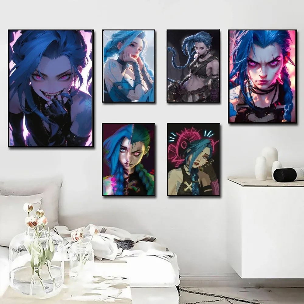 1pc Game League Of Legends Jinx Poster Poster Art Print Bar Living Room Furniture Decor