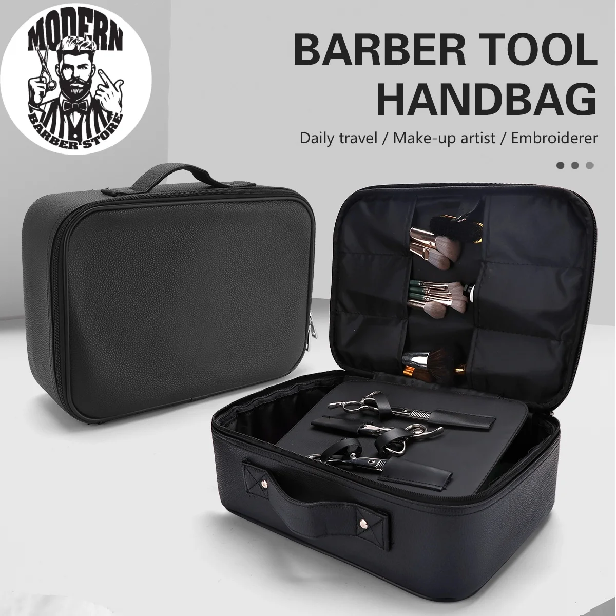 

Portable Travel Multifunction Barber Carrying Case Salon Hairdressing Storage Bag For Styling Makeup Handbag Supplies Tools