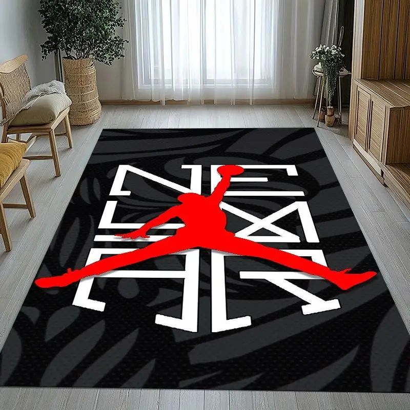 Basketball Sign J-Jordan Printed Soft Non-Slip Large Area Rug for Living Room,Bedroom Playroom Carpet Mat for Sofa,Home Decor