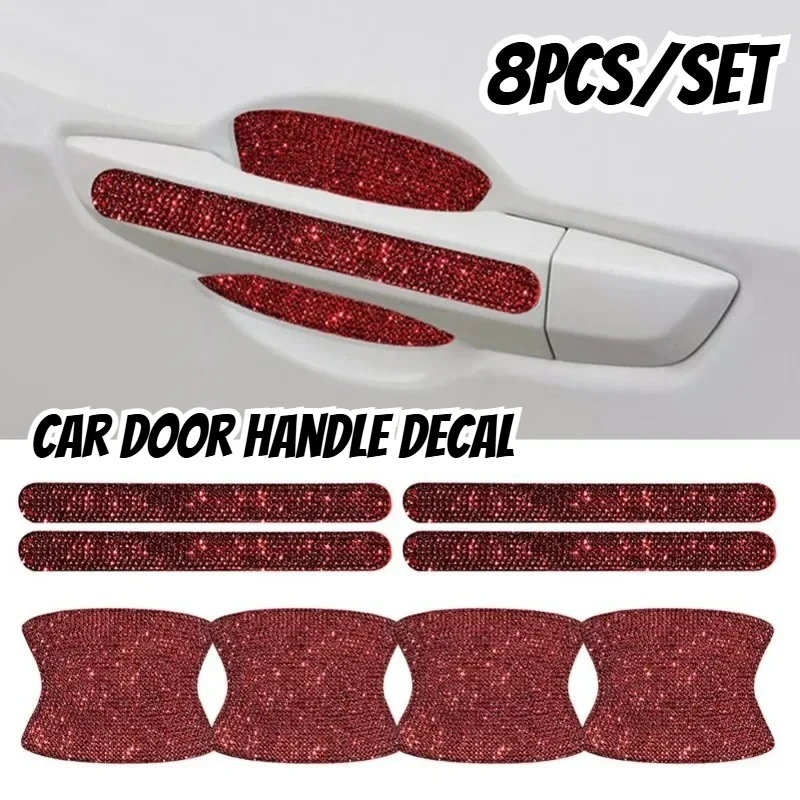 

Diamond Car Door Handle Stickers Universal Scratch-Resistant Door Handle Stickers Shimmering Decorative Car Accessories