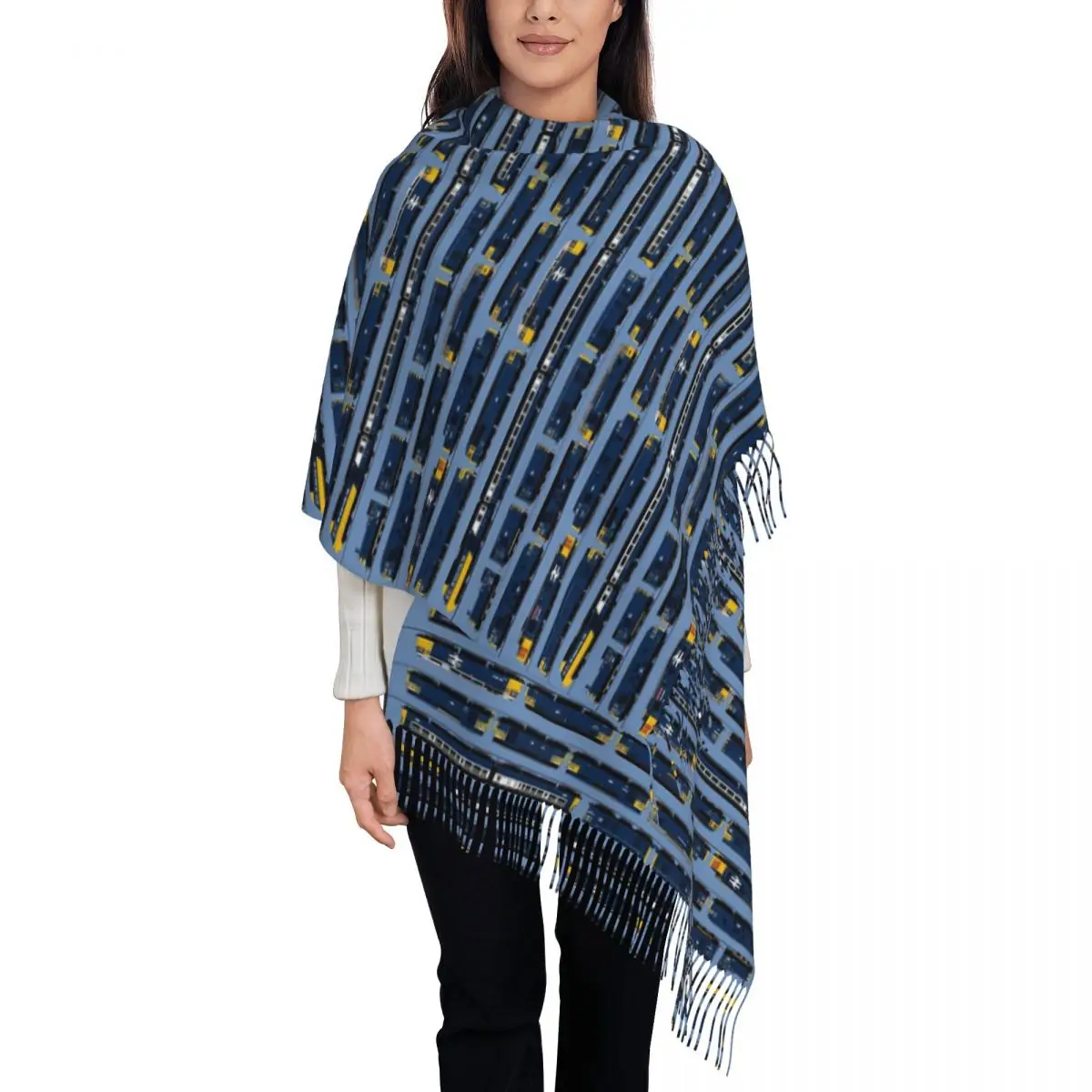 

TRAINS Scarf Tassel Scarves Women Soft Warm Shawls and Wraps Large Fall Winter Shawl Wrap