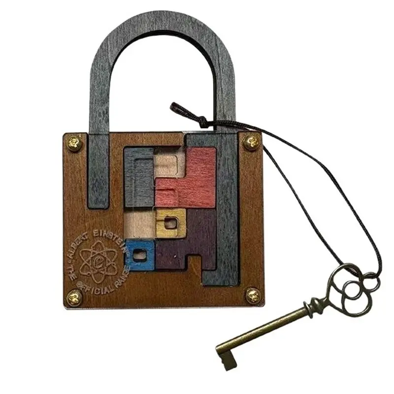 FBIL-Perfect IQ Wooden Brainteaser Puzzle Game Challenging Classic Lock Gift For Kids Cognitive Development