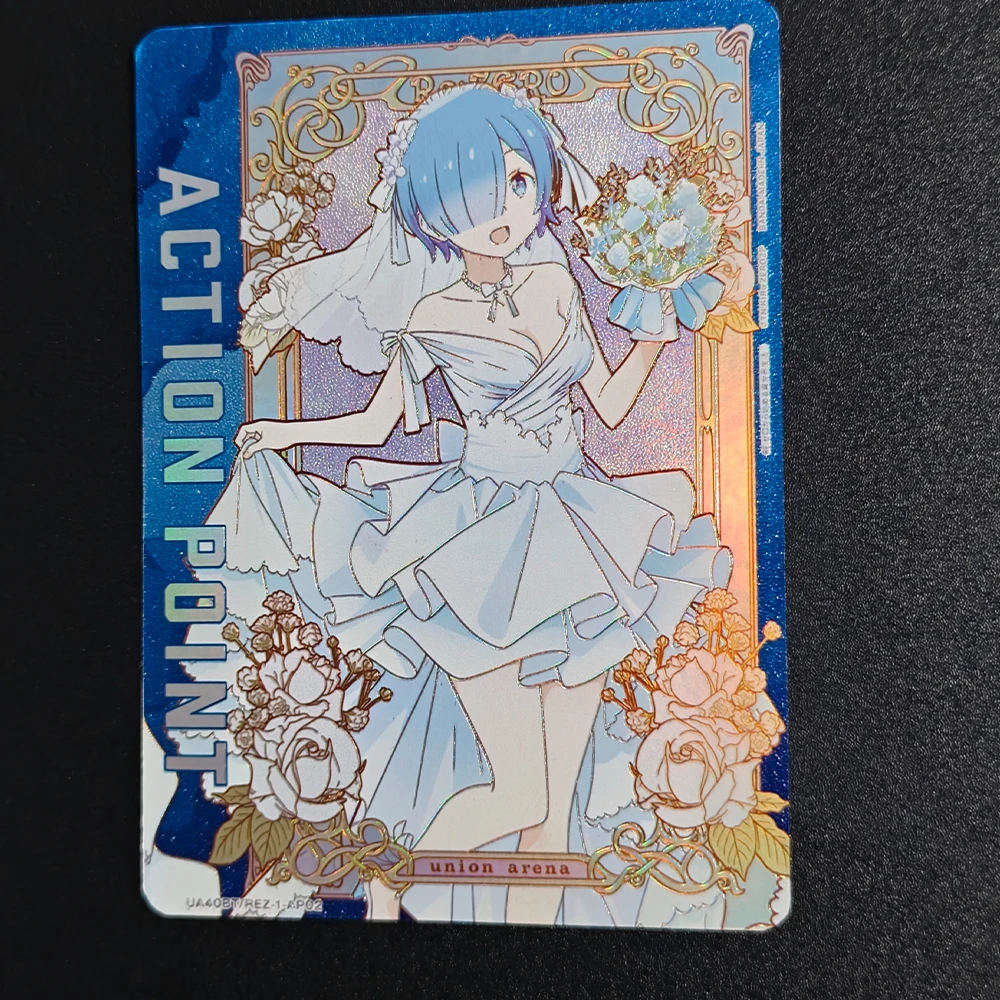 Anime Collection Card Union Arena Re:zero UA40BT/REZ-1-AP02 AP REM Action Point Holo Foil Card Refractive Flash Child Toy Gifts - view 5