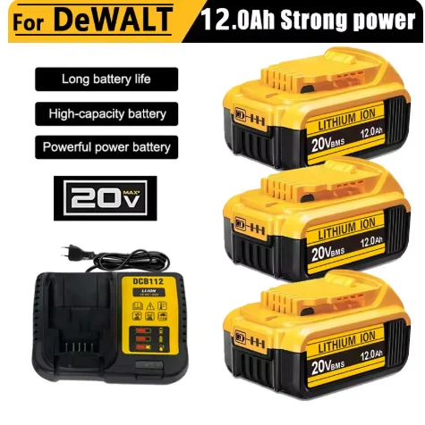 

For DeWALT 18V/20V 6.0Ah Li-Ion Power Tools Battery 20V Battery Charger Combo DCB205,DCB206,DCB202,DCB1104 Charger Set