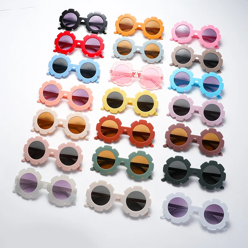 MYT_0477 Children Flower Sunglasses Fashion Baby Sunflower Glasses Boys And Girls Kids Sunglasses Shades Oculos De Sol UV400