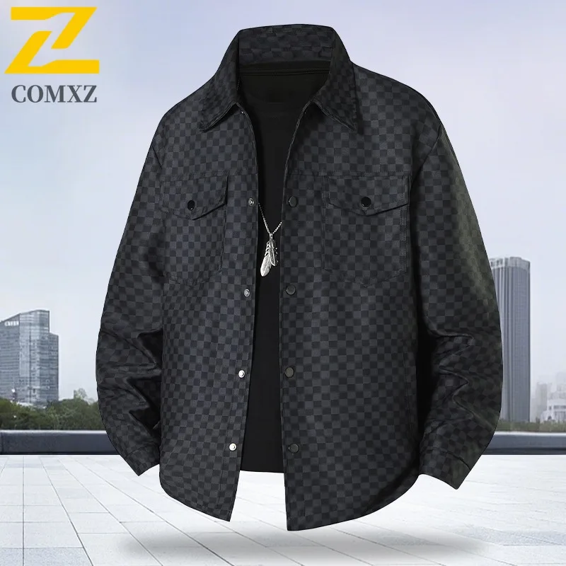 

COMXZ куртка премиум-класса, роскошный отложной воротник, ветрозащитное пальто для скалолазания, однотонное дорожное универсальное износостойкое осеннее пальто