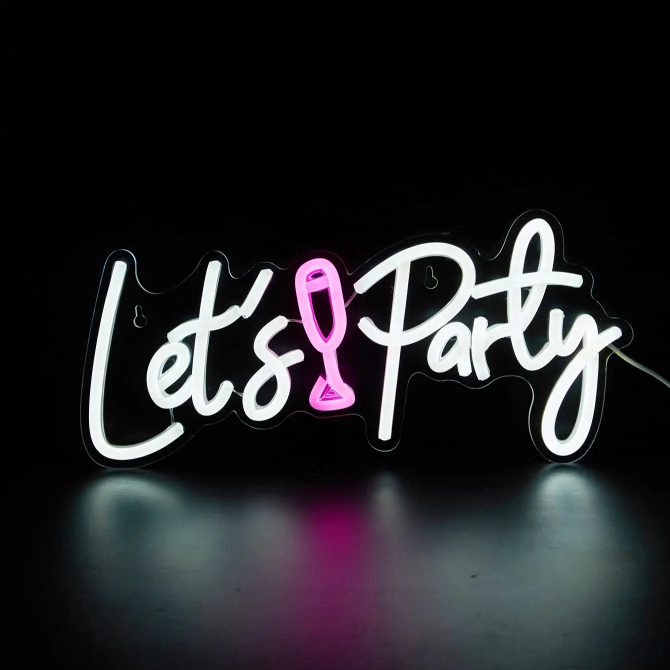 Chi-buy LED Neon Let's Party USB Powered Neon Signs Night Light 3D Wall Art & Game Room Bedroom Living Room Decor Lamp Signs