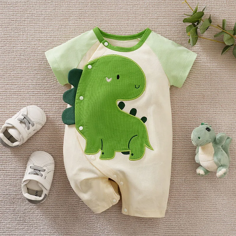 Cute cartoon animal-shaped clothing cotton baby clothing summer 0-2-year-old baby one-piece Short sleeve newborn romper