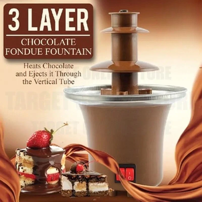 For Mini Elegant 3 Tier Chocolate Fountain Machine Household Dessert Maker for Party Wedding